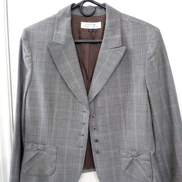 Tahari Jackets & Blazers - Tahari Gray Plaid Blazer
